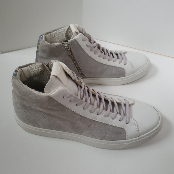 NWOB P448 high-top sneakers, gray suede, size 11.5 (42) - Picture 4 of 13